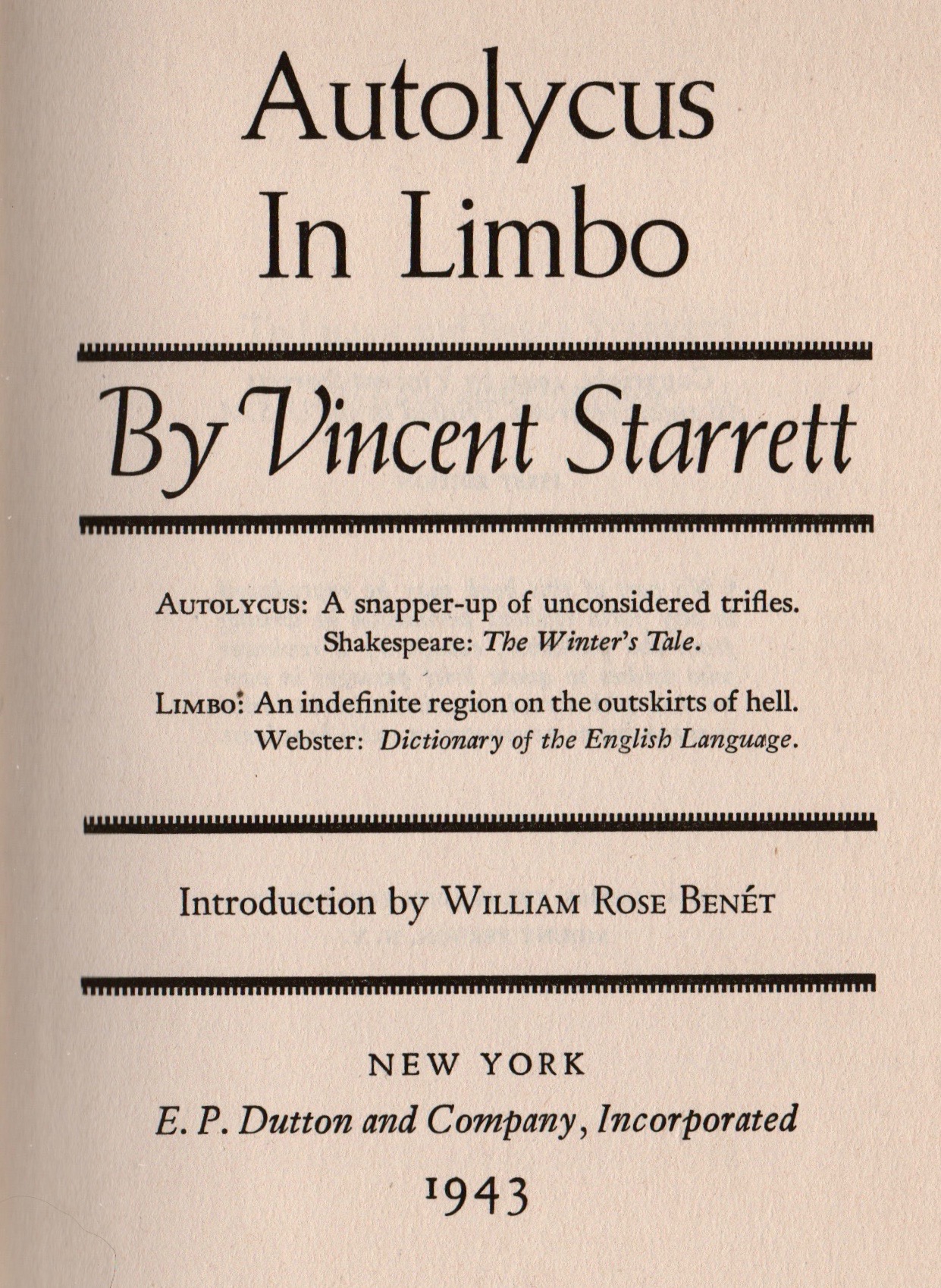  The printed title page.  