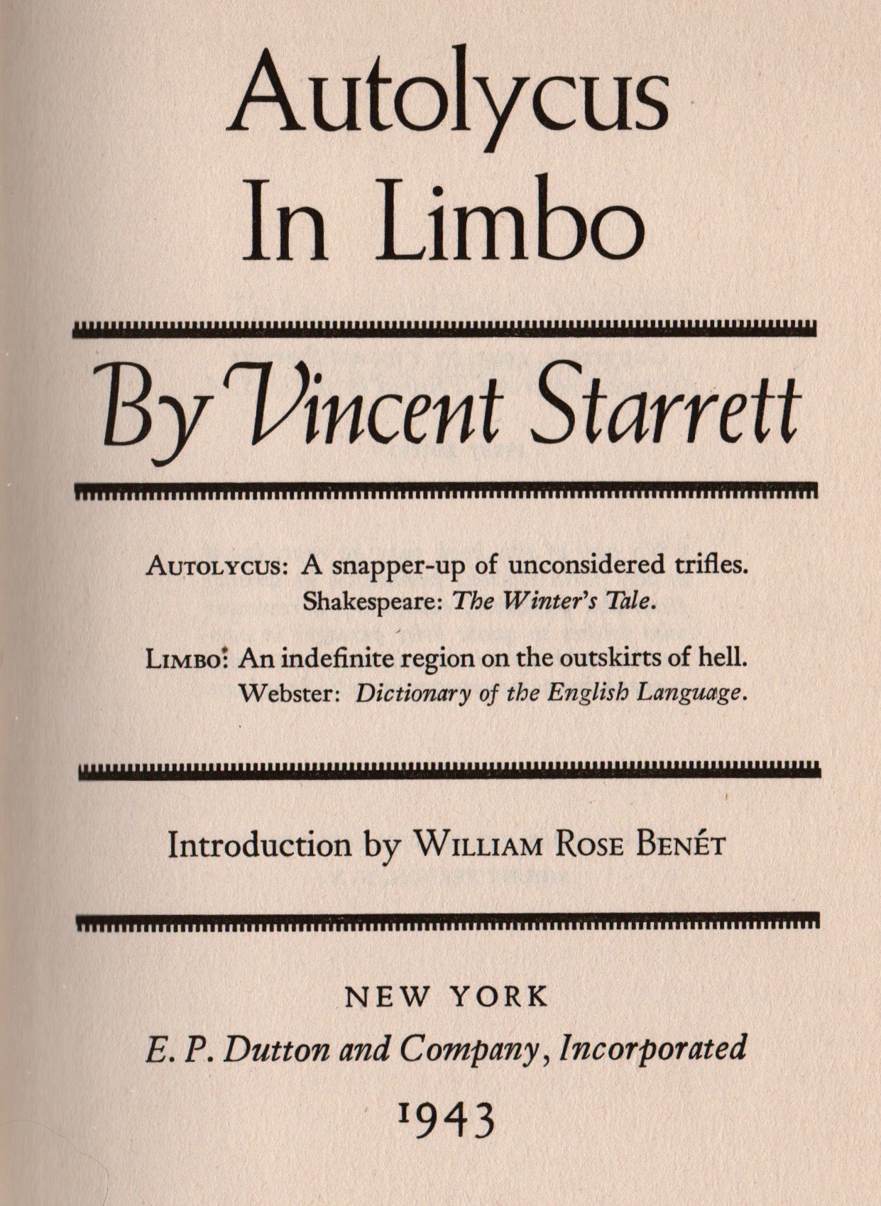 The printed title page.