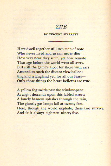 Here is how “221B” appeared in Smith’s anthology. Note that he removed the dedication to him.