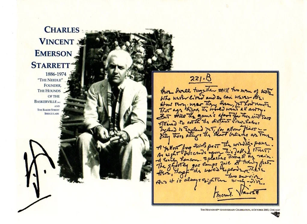 A keepsake printed for the 2003, 60th anniversary dinner of The Hounds of the Baskerville (sic).