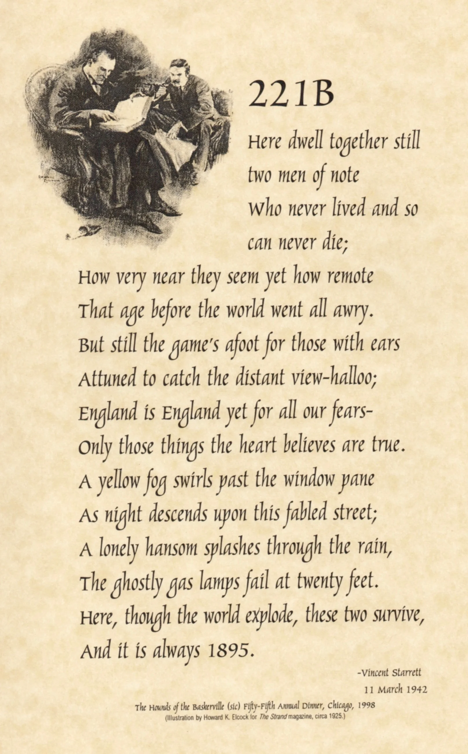 From the 1998 dinner of the Hounds of the Baskerville (sic).