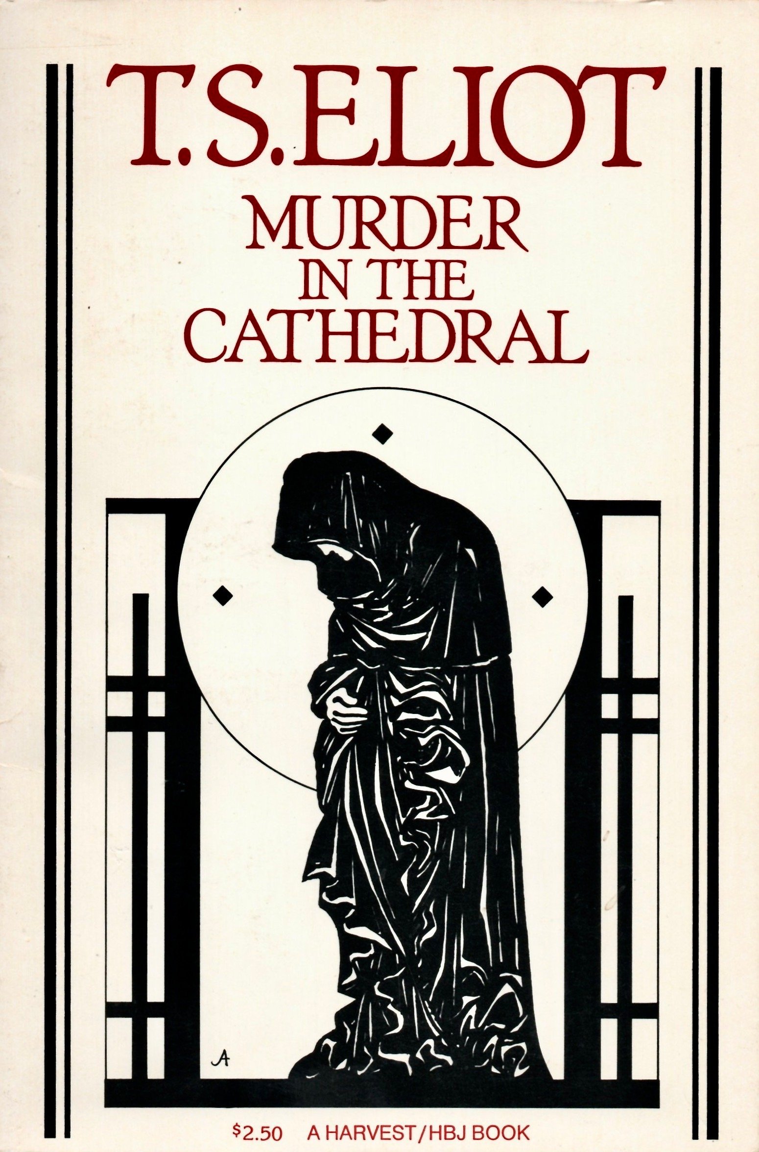  John Alcorn’s cover for the 1963 paperback Harvest/HBJ edition of  Murder in the Cathedral . 
