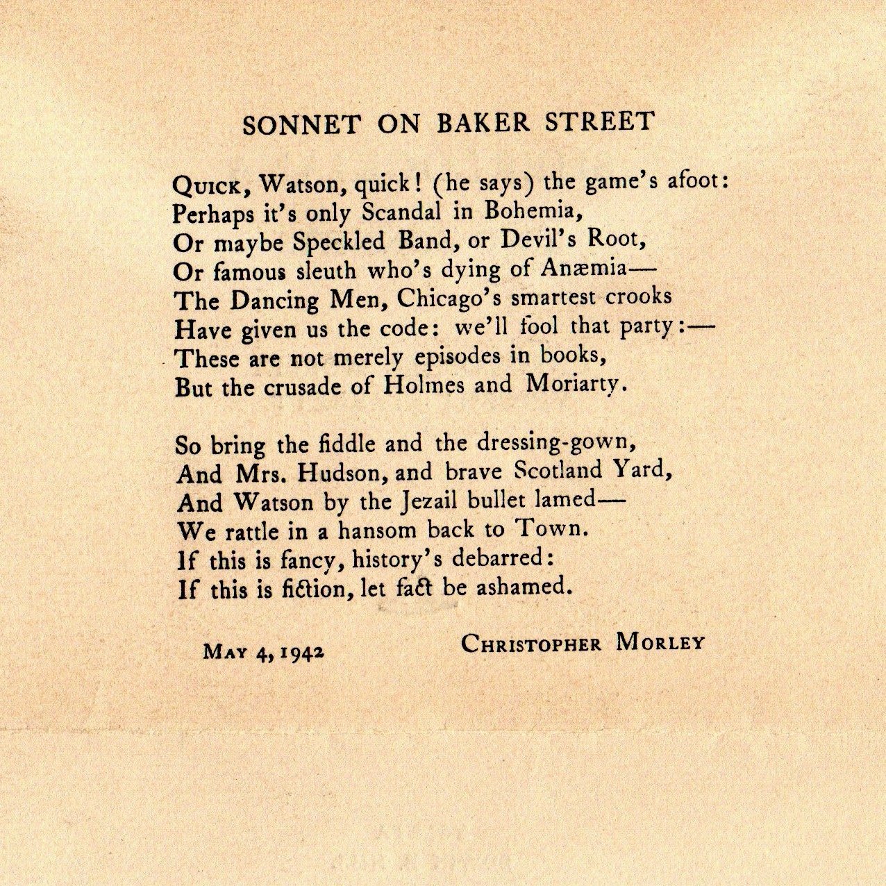 Morley's Sonnet