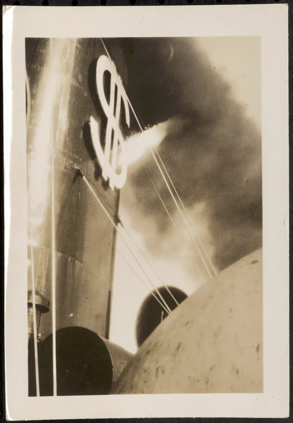 The steam stack of Dollar Line ship the SS President Coolidge