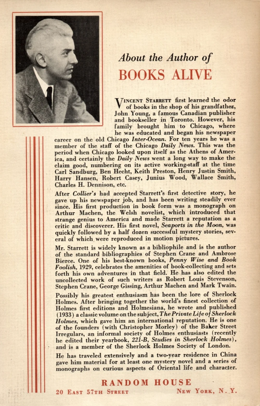 "Books Alive" back dust jacket