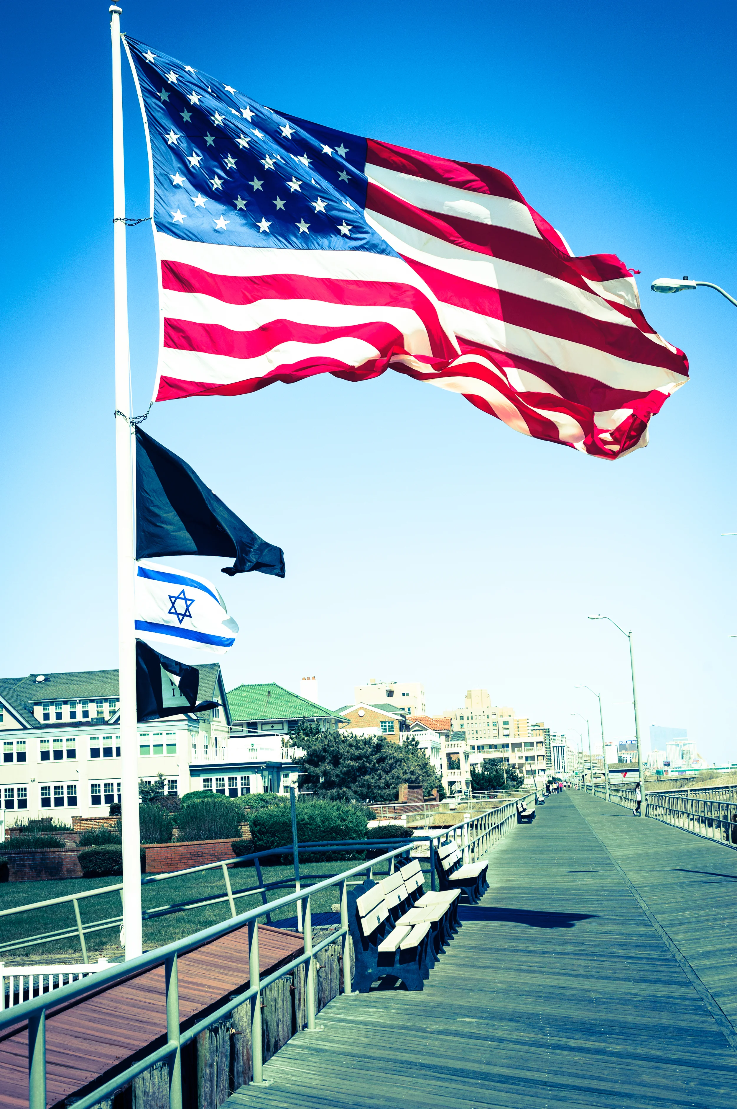 Huge American flag flown every summer.