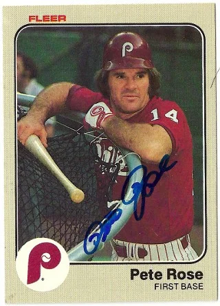 Pete Rose signed card