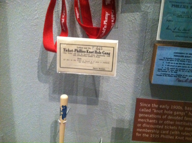 1950s, Connie Mack Stadium "Knot Hole Gang" pass