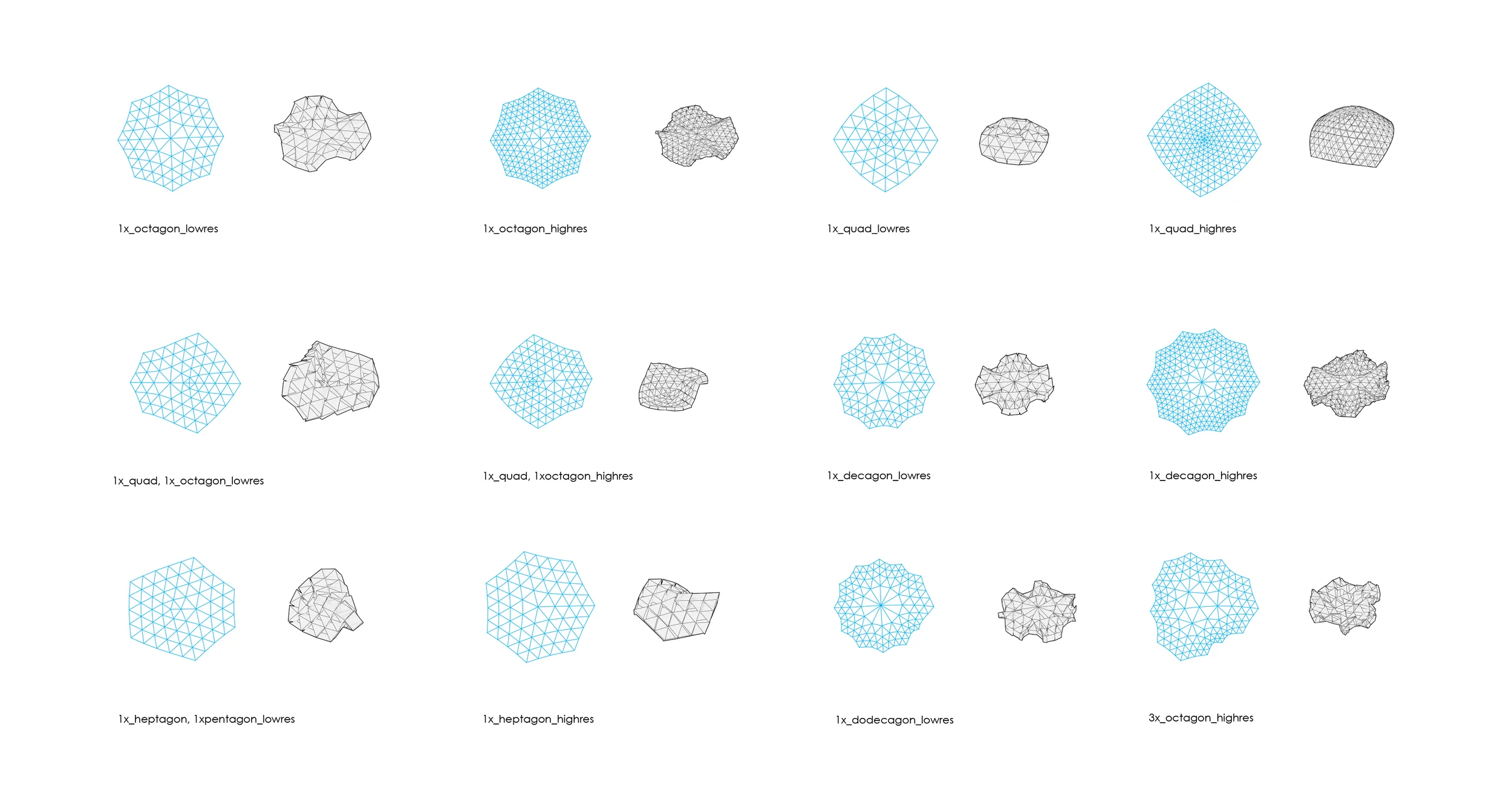 Study of geometric possibilities