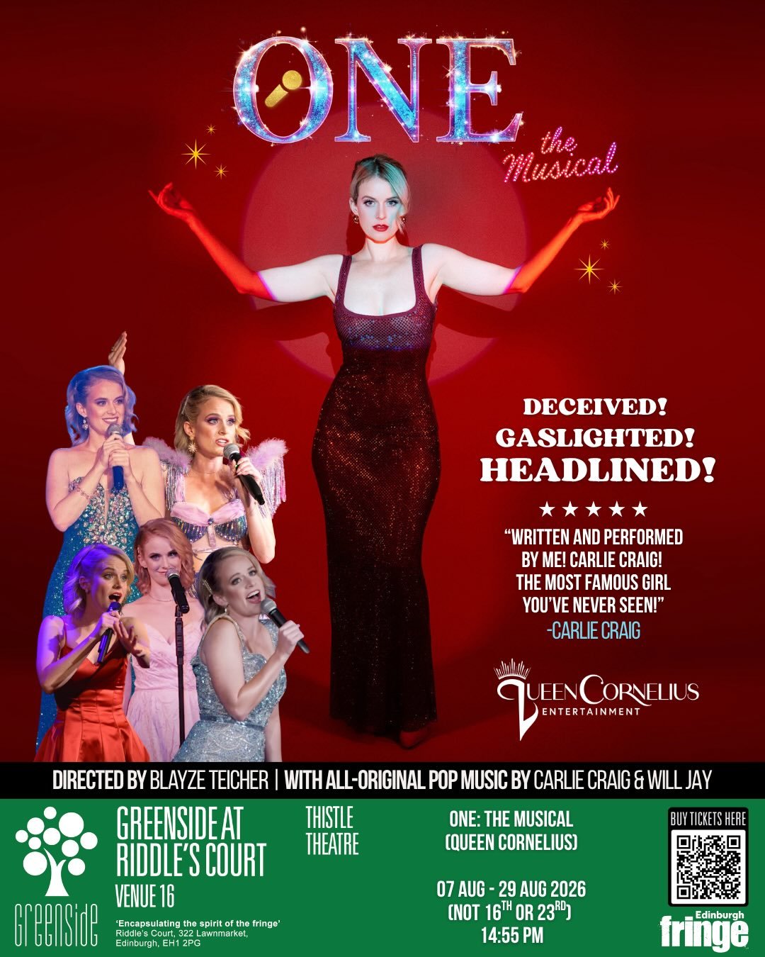 ONE THE MUSICAL IS OFFICIALLY @edfringe PROGRAMME OFFICIAL!!!! ❤️&zwj;🔥🌳🏰🏴󠁧󠁢󠁳󠁣󠁴󠁿
Thrilled to be debuting at @greensidevenues Thistle Theatre for a full 21-show run beginning August 7th!! 
🎤 #OneTheMusical
🌟 Written &amp; Performed by @car
