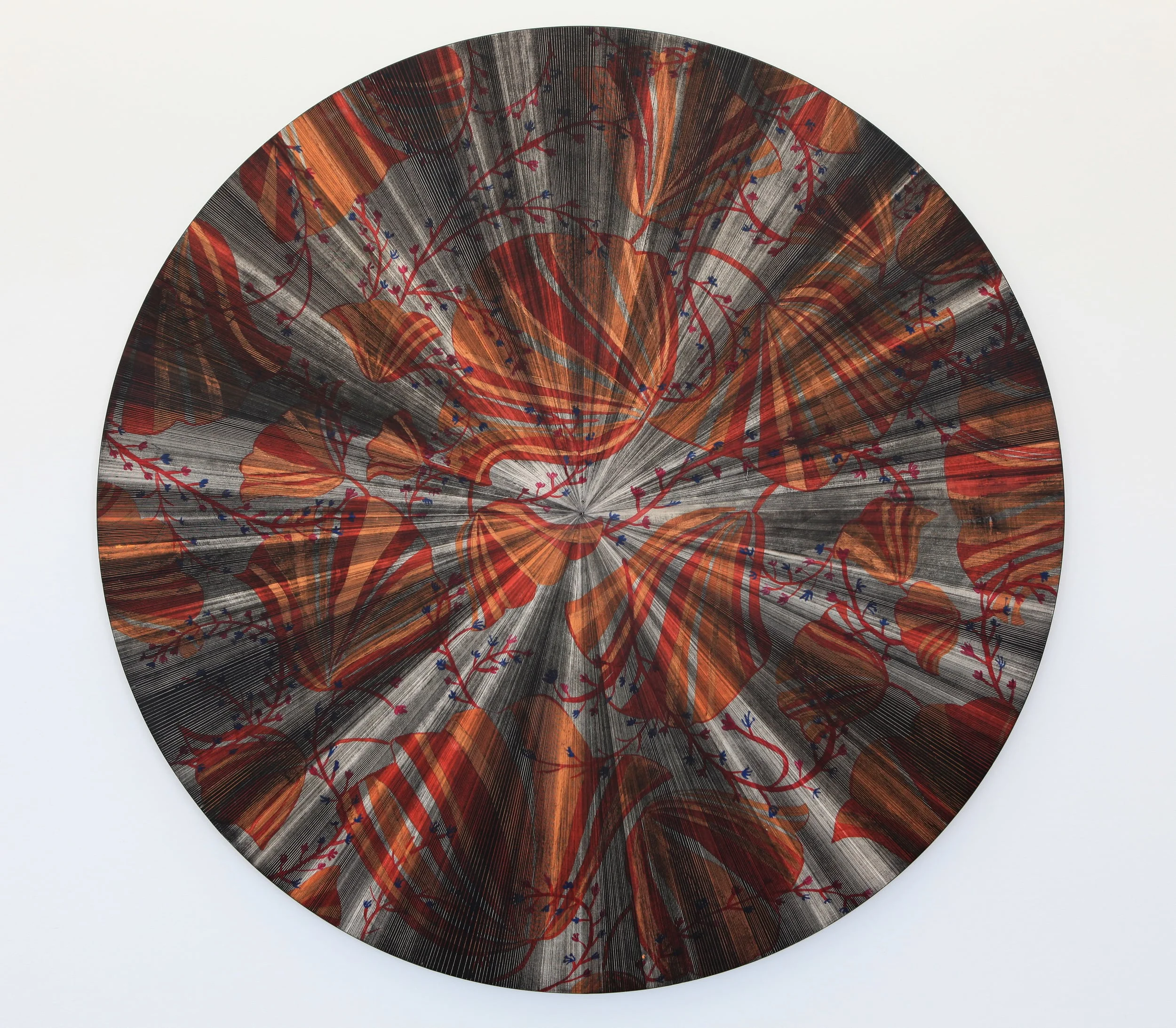  The Best Caftan I’ve Found So Far, acrylic,&nbsp;vinyl and oil on MDF, 42" diameter, 2015 