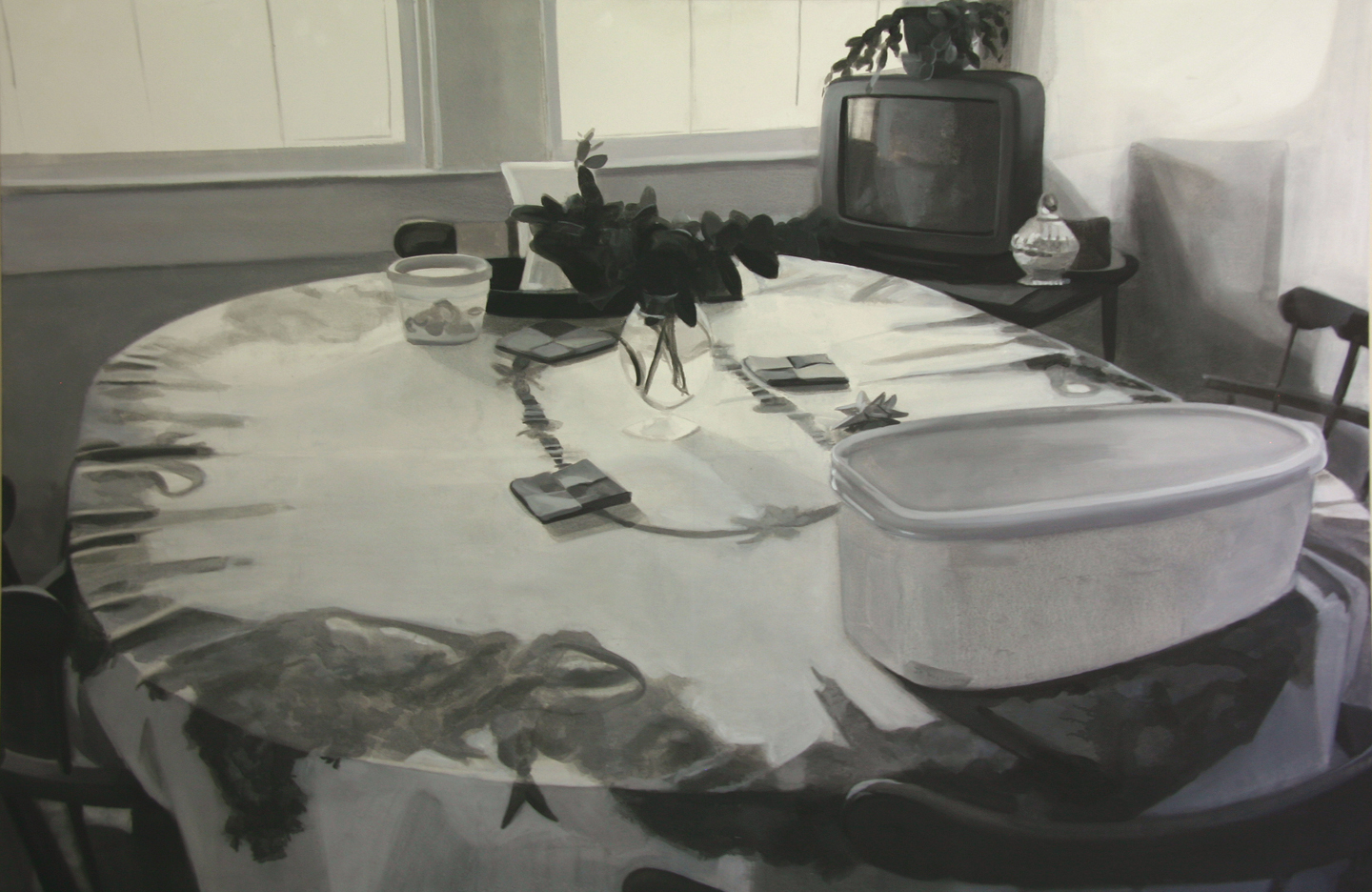 Christmas Tablecloth, oil on canvas, 52 x 78 inches, 2010