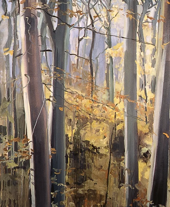 Four Trees, oil on wood, 2003