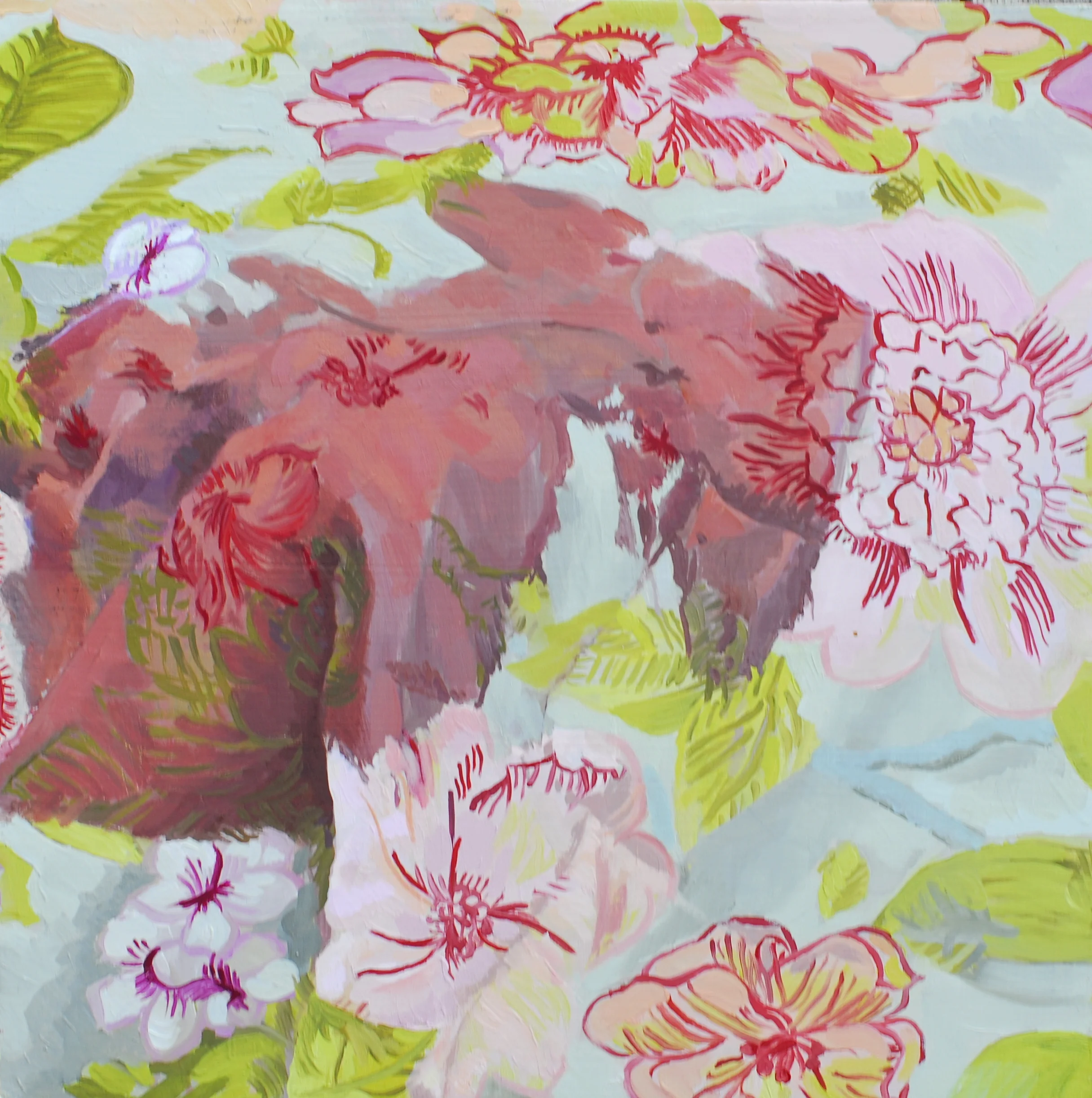  Stain, oil on wood, 15 x 15 inches, 2003 