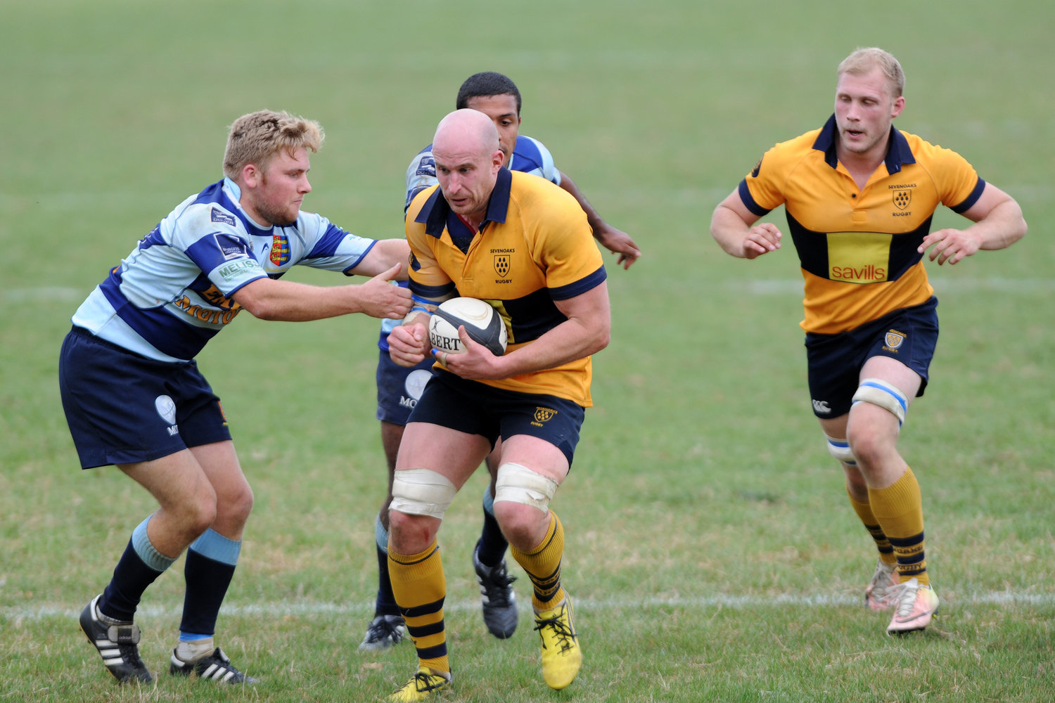 Leading from the front: Captain Stu Coleman was on the score sheet for Oaks with a try in the second half