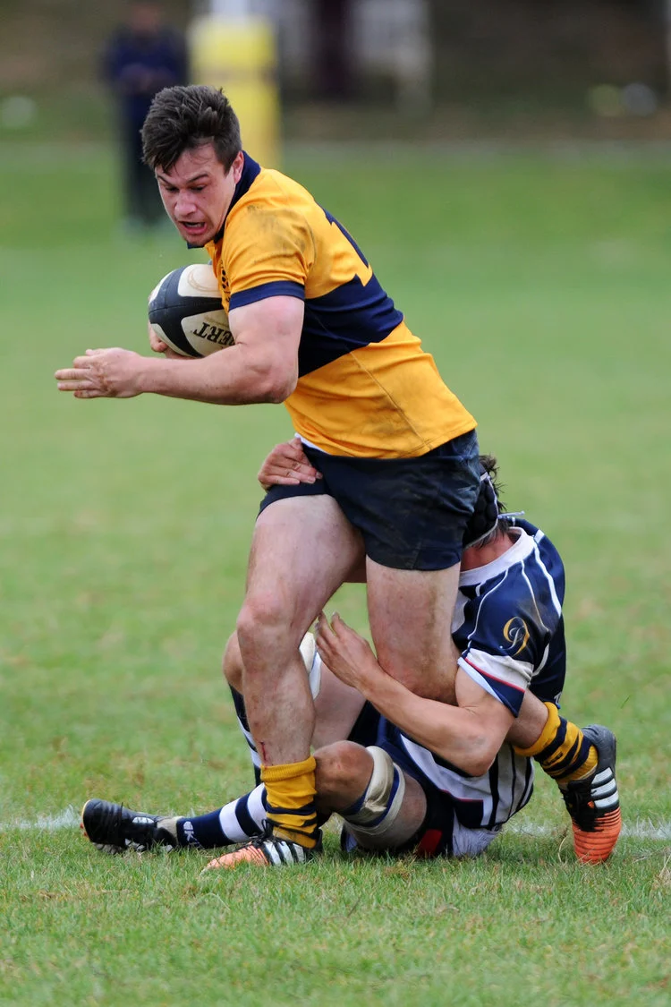 Stop me if you can. Shadyn Osgood was at his physical best on Saturday. Photo Credit: David Purday
