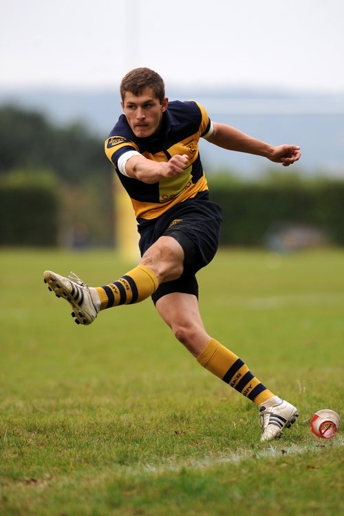 Ticking over. Fly Half Ben Adams was successful with two penalties and an excellent touch line conversion. Photo Credit: David Purday