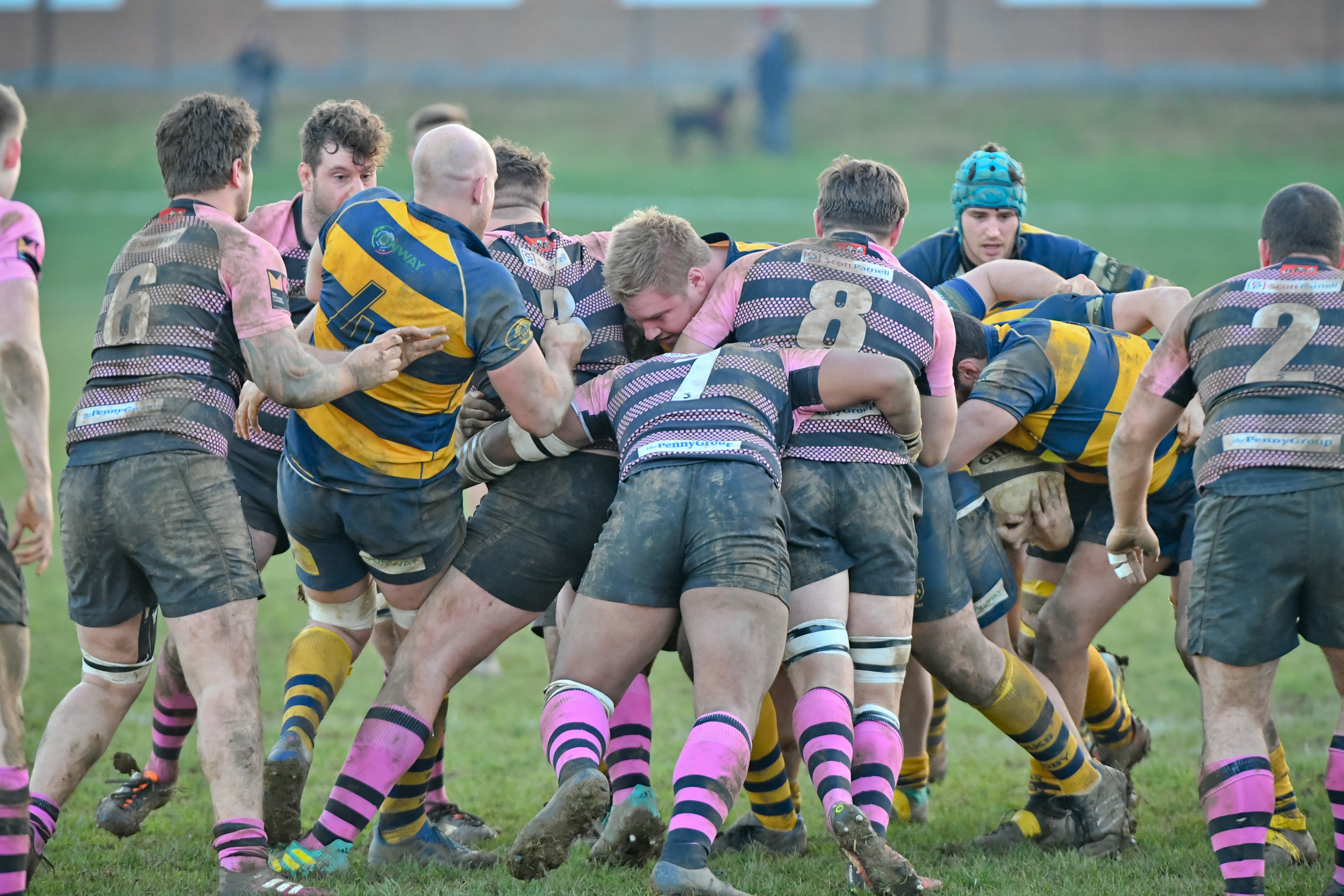 It was a physical tussle at the Paddock earlier on in the season, pictured here, and it was no different on Saturday as Oaks lost out to Camberley RFC. Photo Credit: David Purday