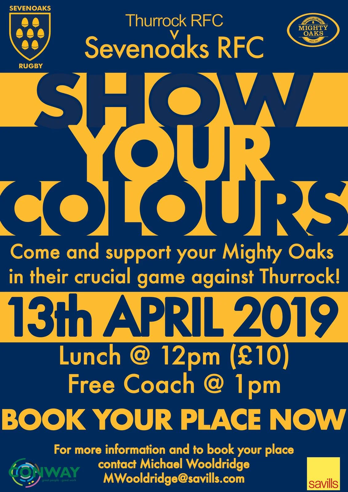 Free return coach to Thurrock RFC this Saturday for Club members and supporters