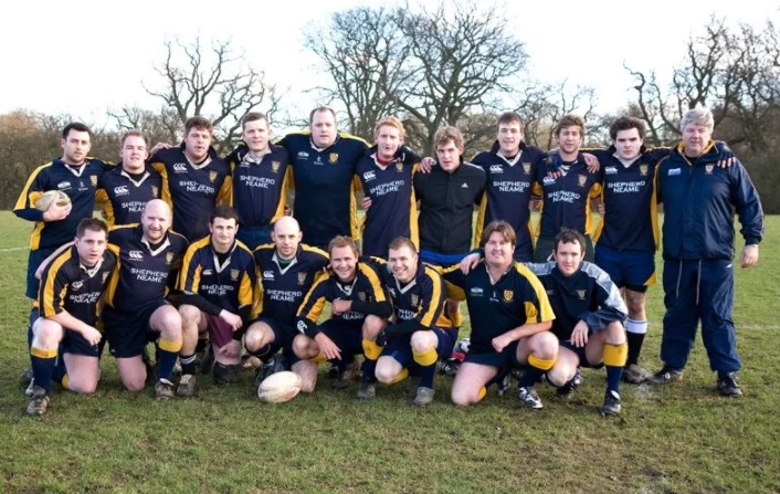 Jim Monks, pictured front row fourth in from the left, was a true Club legend for both Oaks and Vigo RFC.