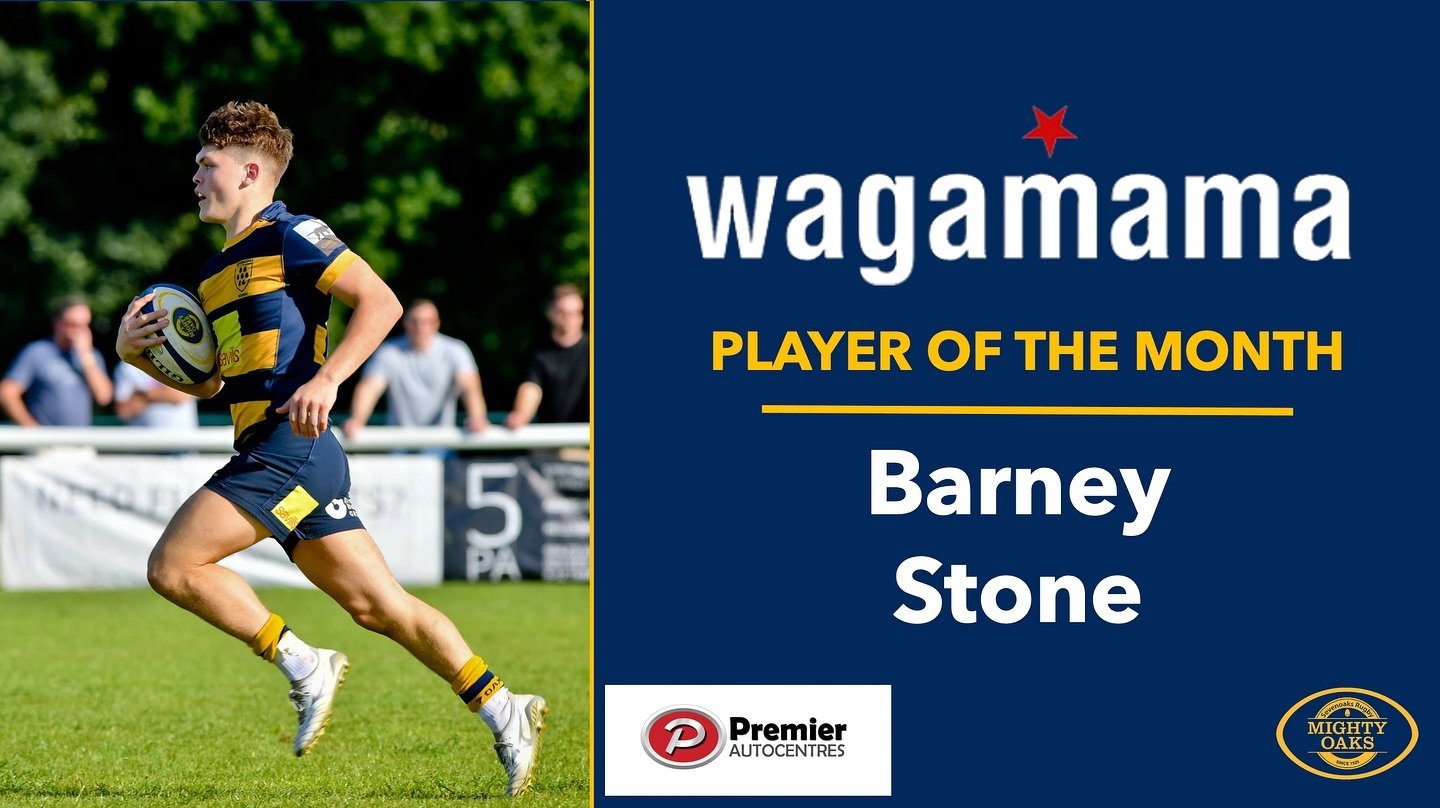 PLAYER OF THE MONTH 

Congratulations to Barney Stone who has been voted as March&rsquo;s Wagamama Sevenoaks Player of the Month after some brilliant performances against Wimbledon, Worthing and Dorking.

Enjoy Barney!

A reminder, all Sevenoaks Rugb