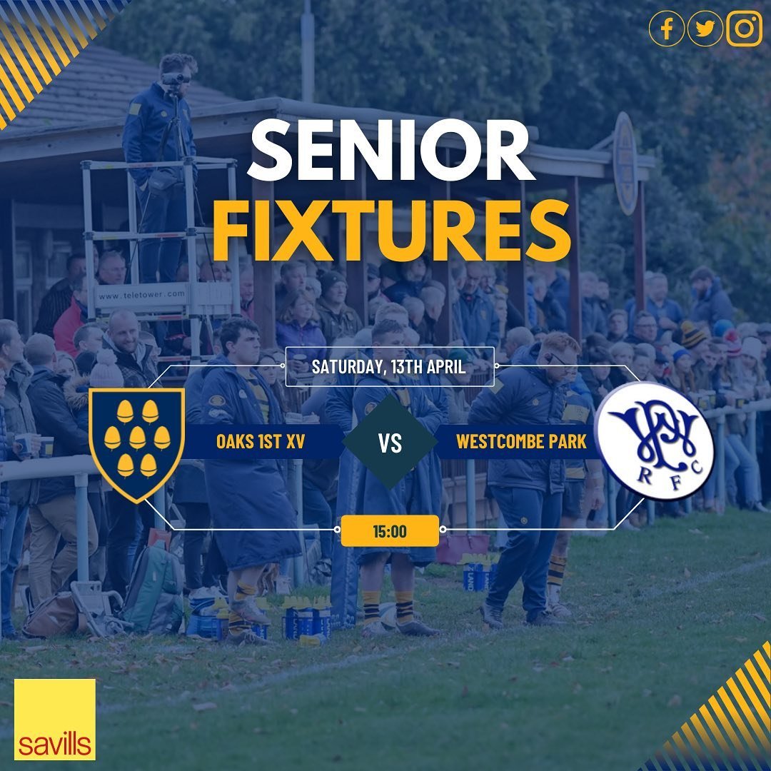 Lots of rugby at The Paddock this weekend 🏰🏟️🍺

The 1st XV take on Westcombe Park in their penultimate game of the season 👏🤞

We have U18 &amp; U16 fixtures at home! 🔵🟡

And finally our Acorns are in the Spitfire Bowl final! 🏆

How very excit