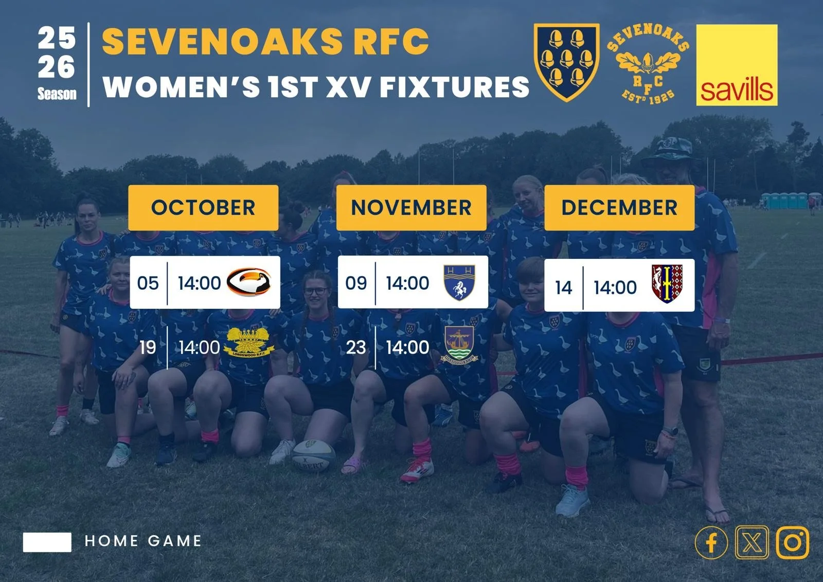 Women's 1XV Fixtures 2025/26