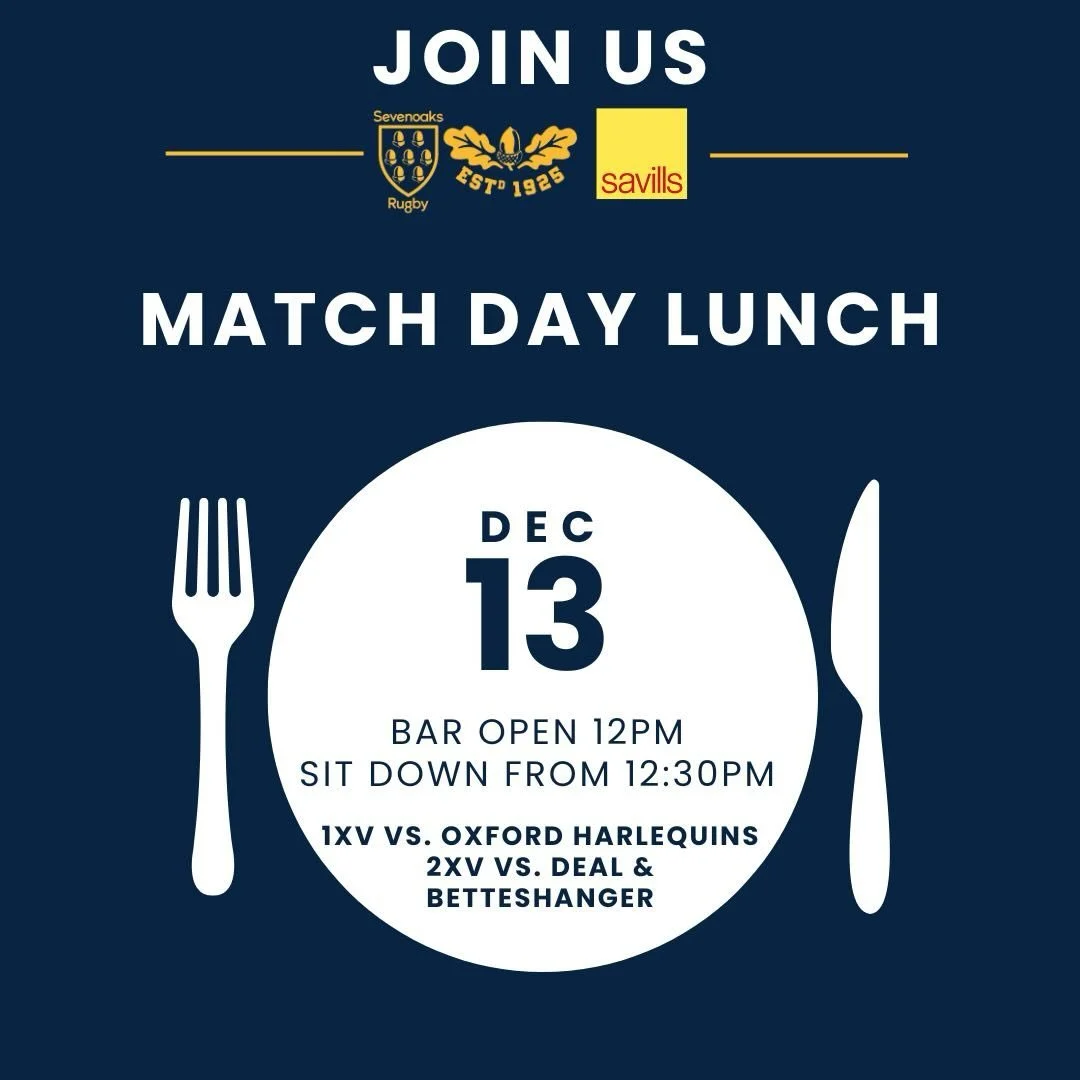 Join us for lunch, and a Double-Header, this Saturday at The Paddock!🏰🏟️

✅1XV vs. Oxford Harlequins - 2pm KO
✅2XV vs. Deal &amp; Betteshanger - 2pm KO

Bar open from 12pm, followed by a sit down meal at 12:30pm:&nbsp;

🐠Oak smoked salmon served w