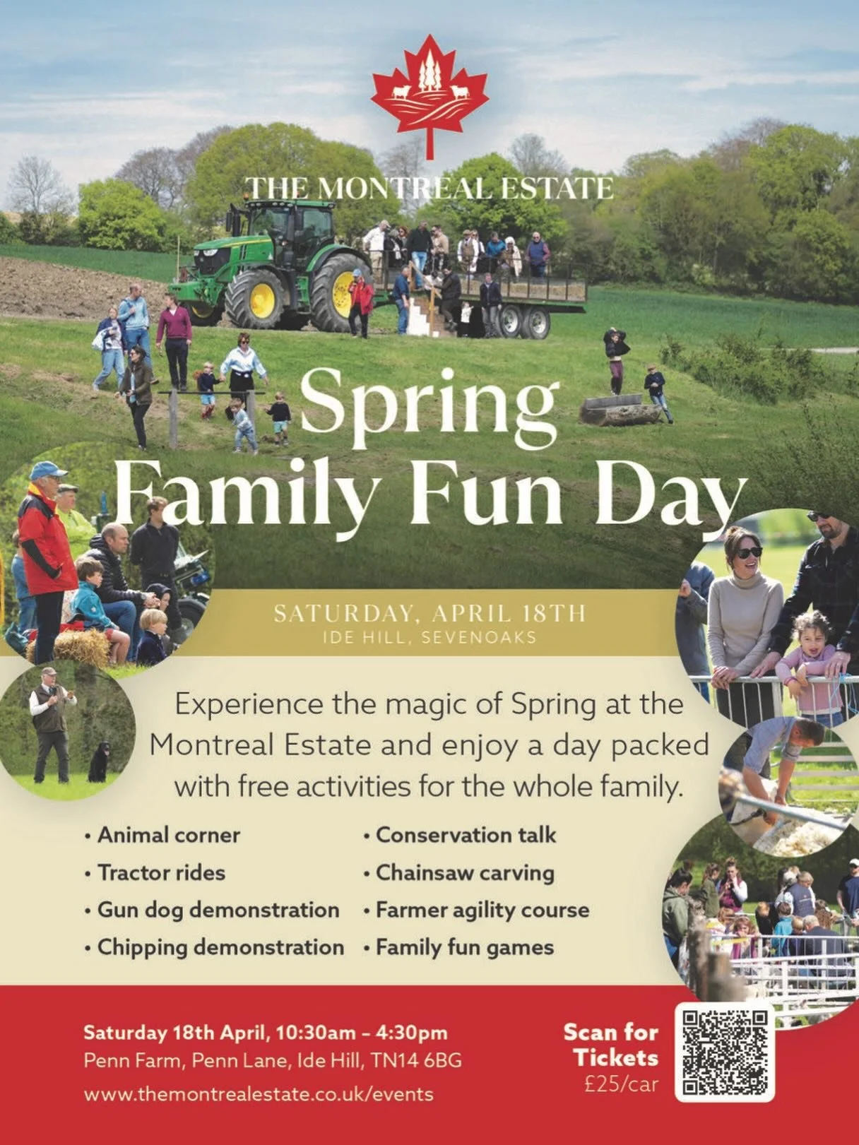Spring Family Fun Day at Montreal Estate🌸🐝

🗓️ Saturday 18th April 
⏰ 10:30am &ndash; 4:30pm
📍 Penn Farm, Penn Lane, Ide Hill, TN14 6BG
🚘 &pound;25 per car

Experience the magic of Spring at the Montreal Estate and enjoy a day packed with activi