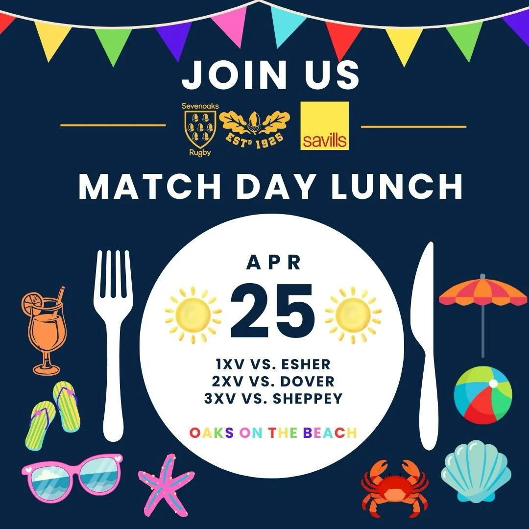 ☀️🏖️Oaks On The Beach - THIS Saturday🏖️☀️

We are very much looking forward to welcoming you to The Paddock this Saturday for our final pre match lunch of the 25/26 season where all three of our Senior Men&rsquo;s teams will be in action.

Please j