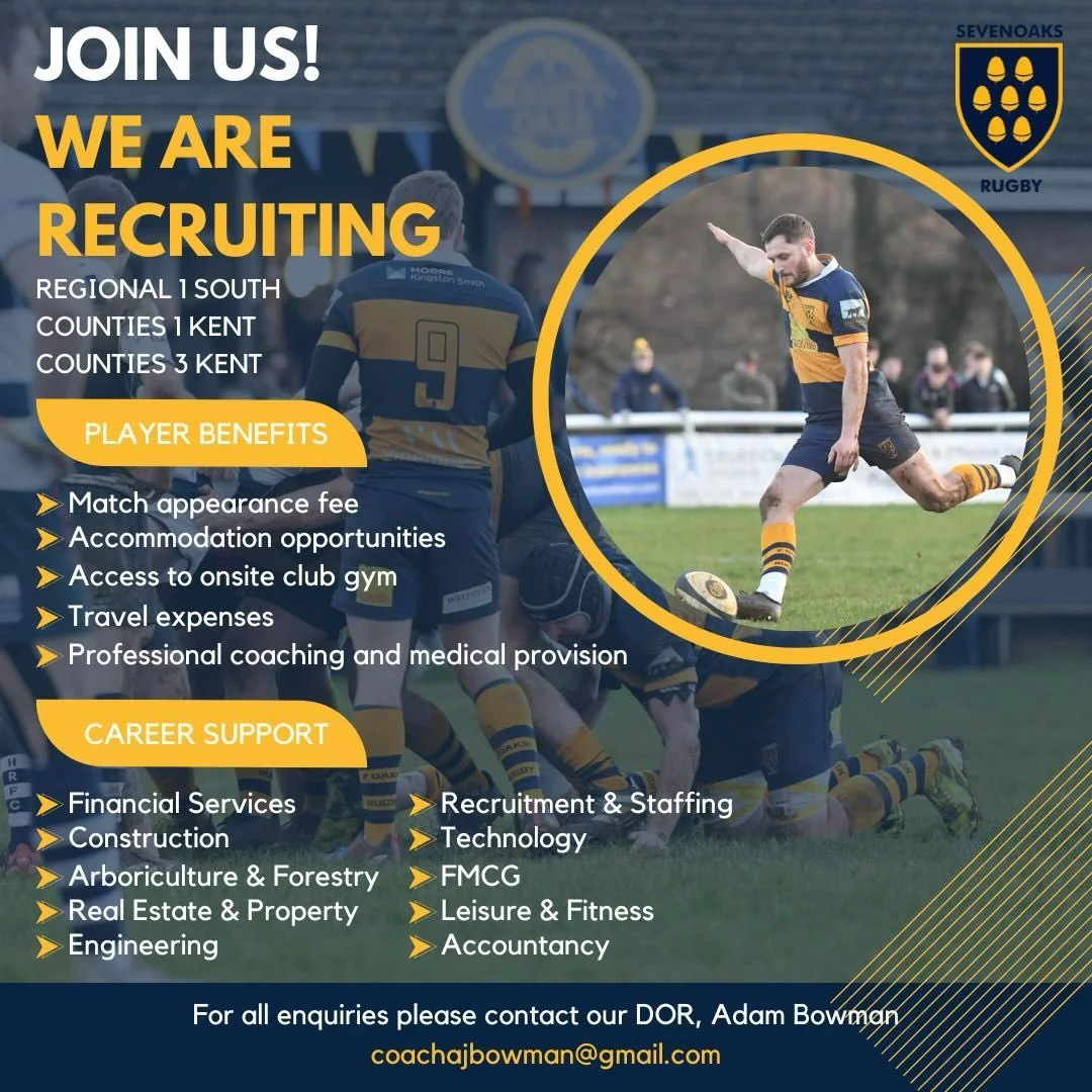 🏉Join Sevenoaks RFC!🏉 &ndash; Senior Men&rsquo;s Recruitment

Sevenoaks Rugby Club are recruiting players of all levels for our Senior Men&rsquo;s squad! Whether you are looking to play at Regional or Counties level, there is no better place than t