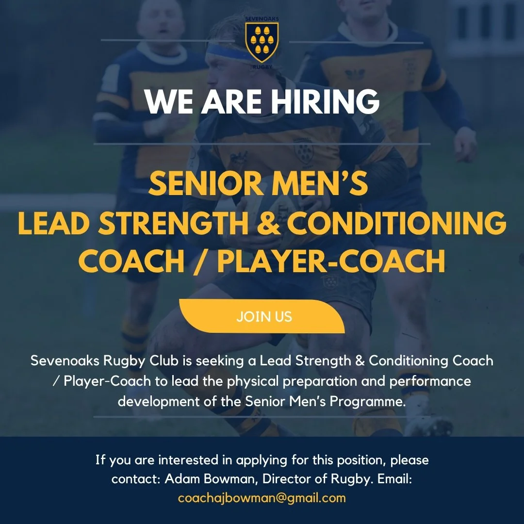 Sevenoaks Rugby Club is seeking a Lead Strength &amp; Conditioning Coach / Player-Coach to lead the physical preparation and performance development of the Senior Men&rsquo;s Programme.

The successful applicant will join during the summer of 2026 an