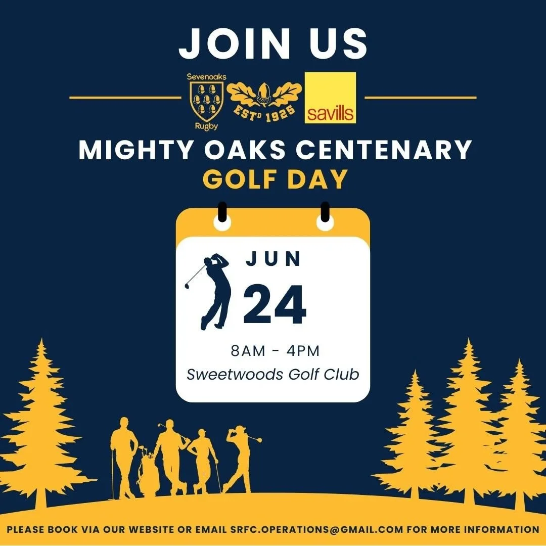 ⛳️ TWO WEEKS TO GO! ⛳️

The Sevenoaks RFC Centenary Golf Day 2026 is now just two weeks away!

Join players, members, sponsors, partners and supporters for a memorable day of golf, great company and Centenary celebrations.

🏌️ Enter as a team of fou