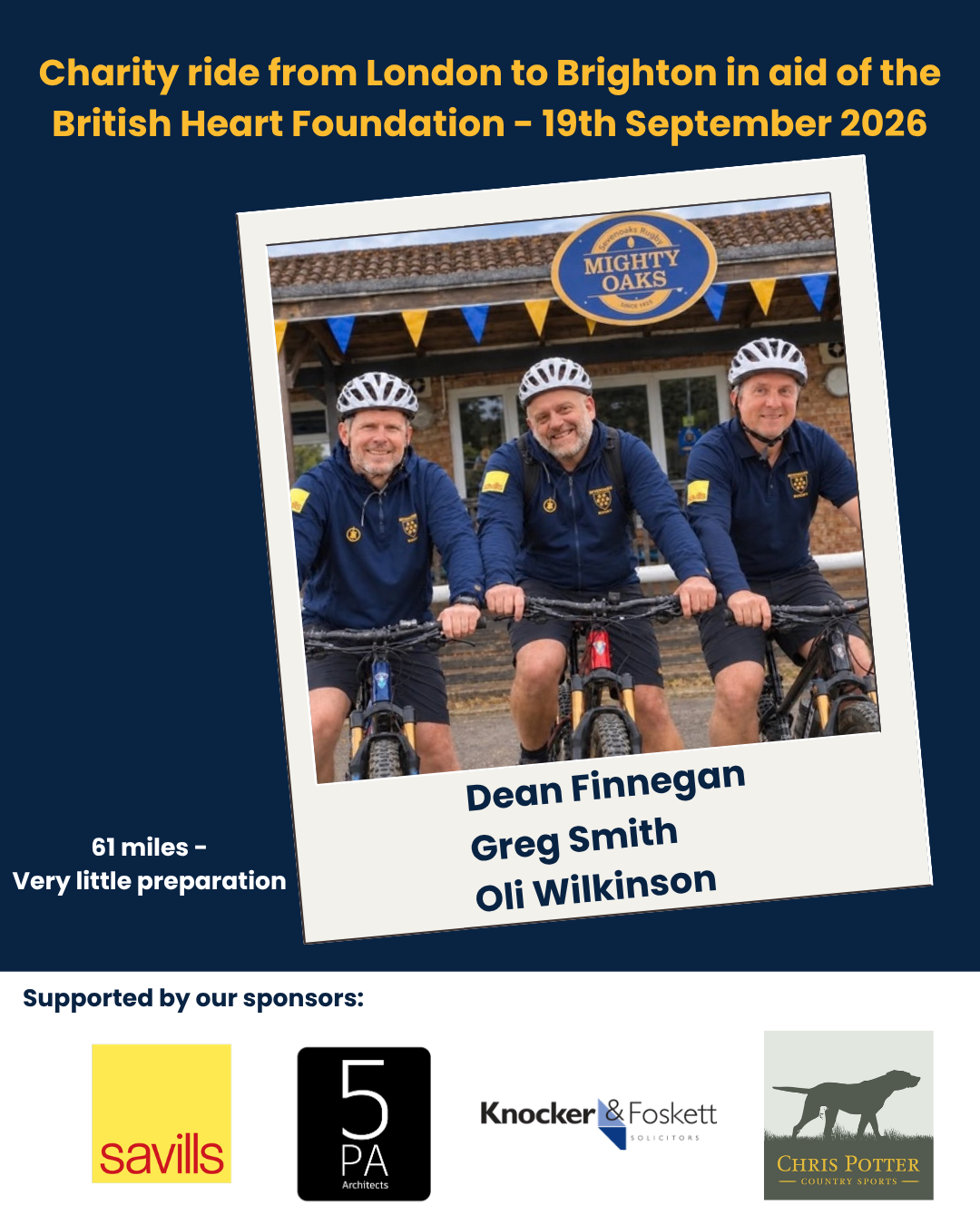 3 Club Members take on 61 Mile Charity Ride