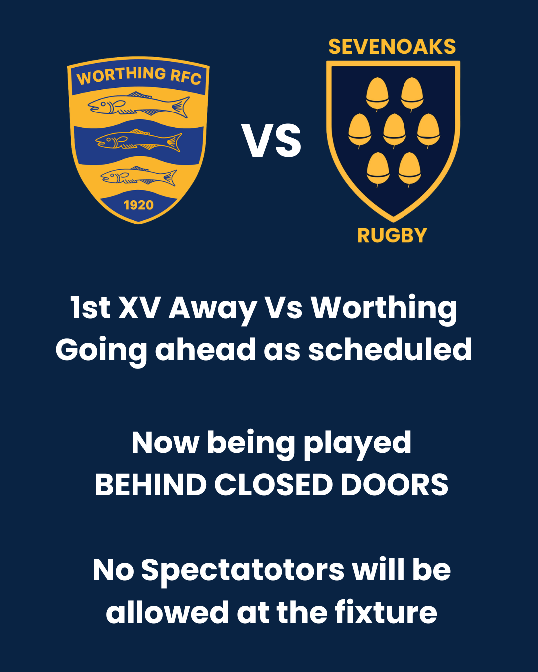 🏉 SATURDAY FIXTURE UPDATE – ALL MATCHES ON!