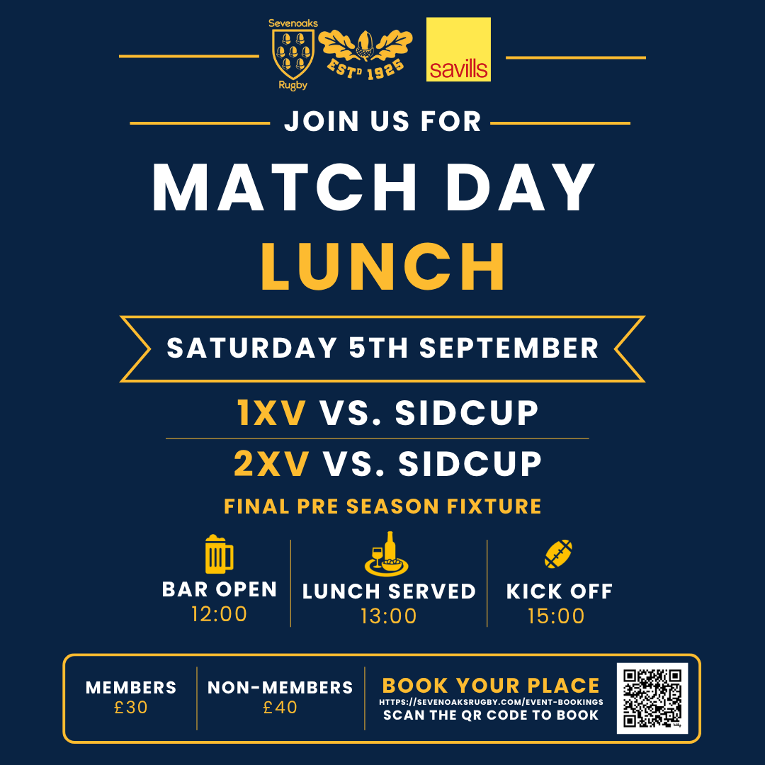Lunch Booking - 1st XV & 2nd XV vs Sidcup
