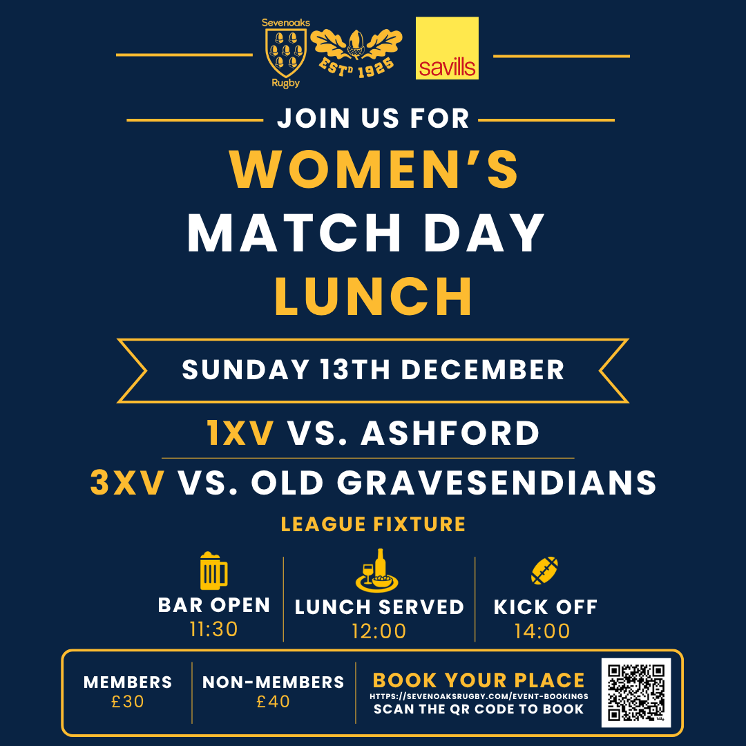 Lunch Booking - 1st XV vs Ashford & 2nd XV vs Old Gravesendians