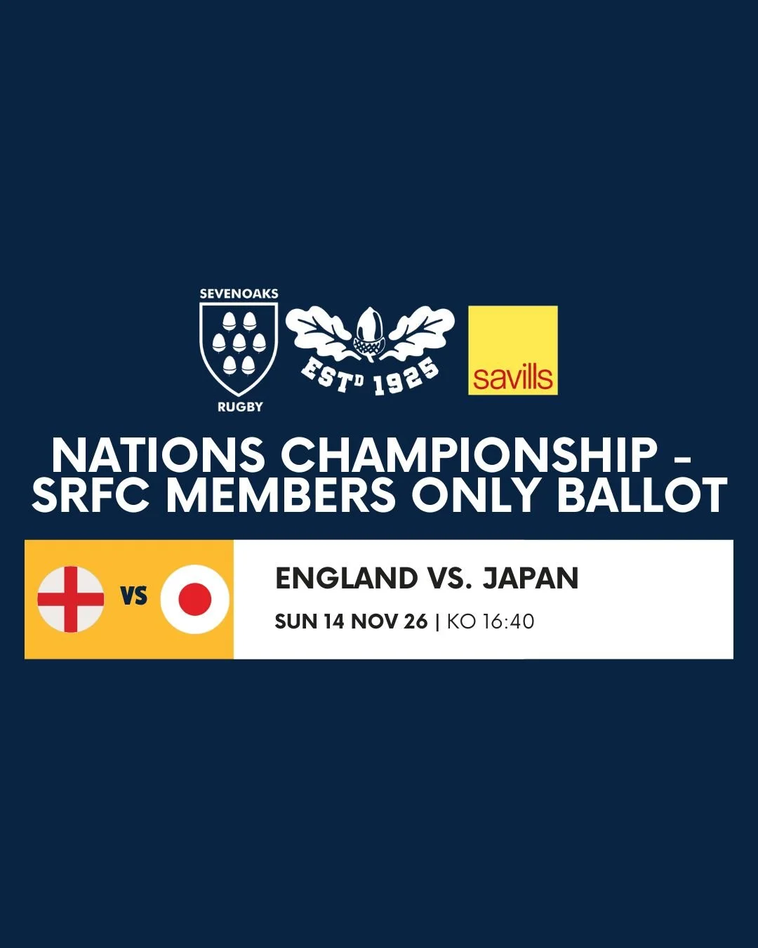 England vs. Japan (Nations Championship 2026 - Member Only Ticket Ballot)
