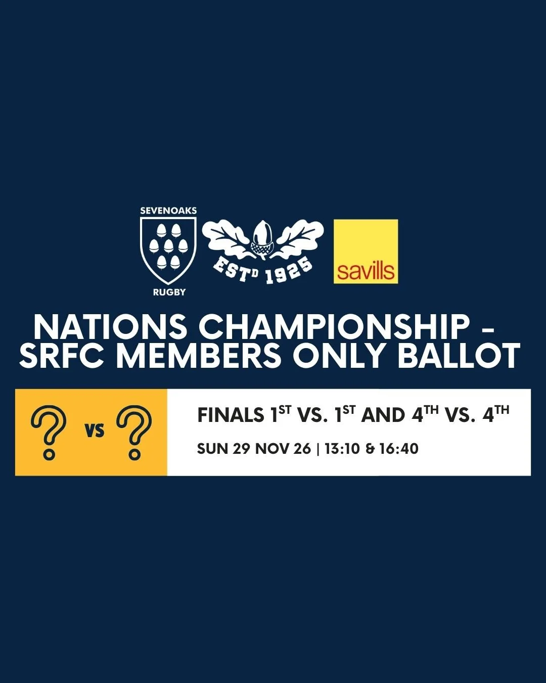 Finals (4th vs. 4th & 1st vs. 1st) (Nations Championship 2026 - Member Only Ticket Ballot)
