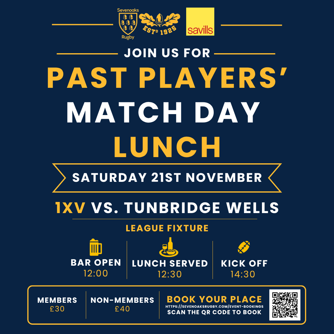Lunch Booking - 1st XV vs Tunbridge Wells RFC