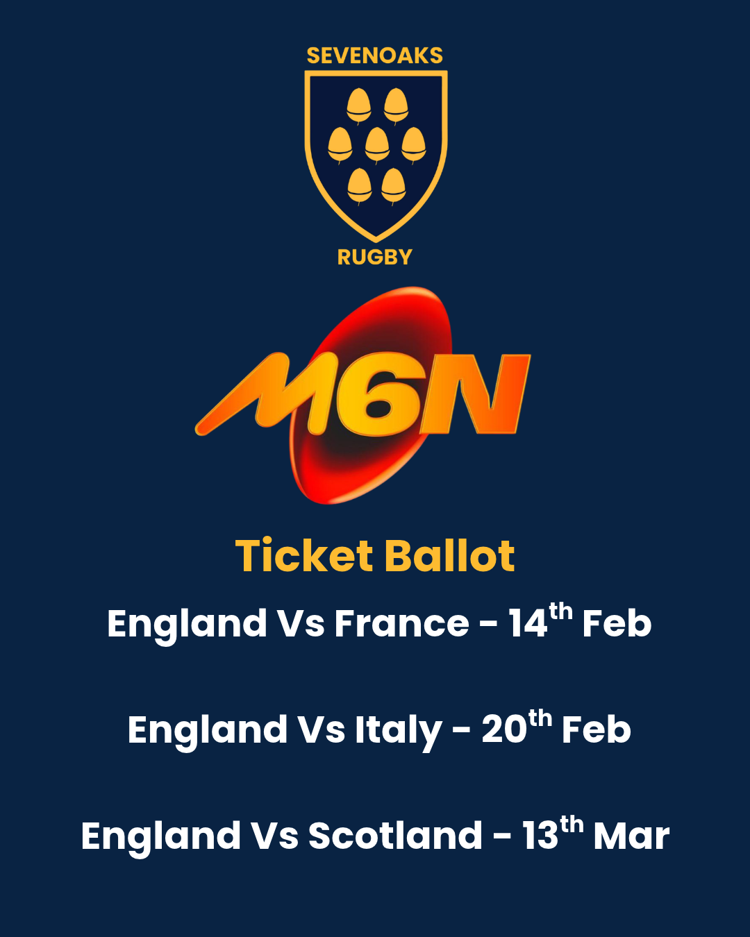England vs. France (6 Nations Competition 2027 - Member Only Ticket Ballot)