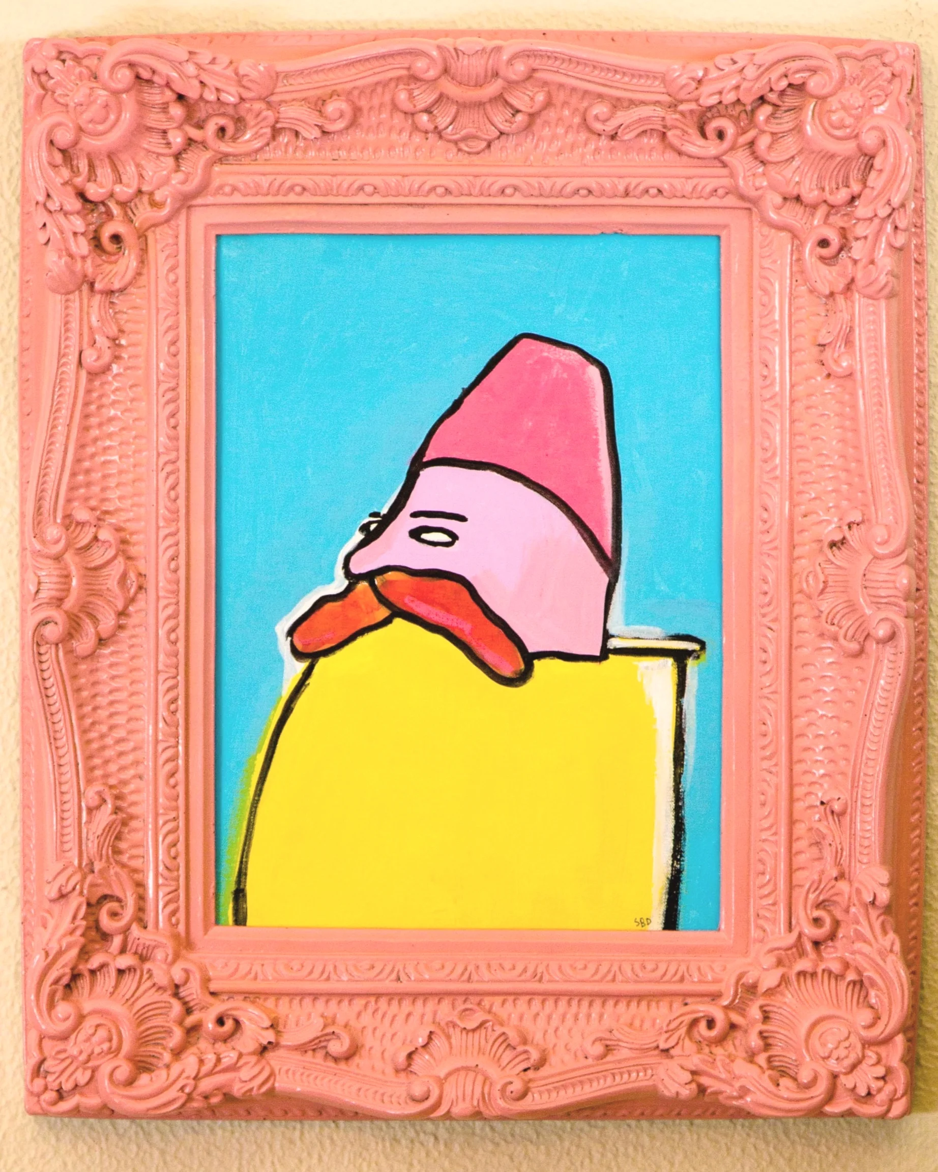   Justice Jaman,  Acrylic on canvas, fibreglass frame, 19” x 23”, 2017 