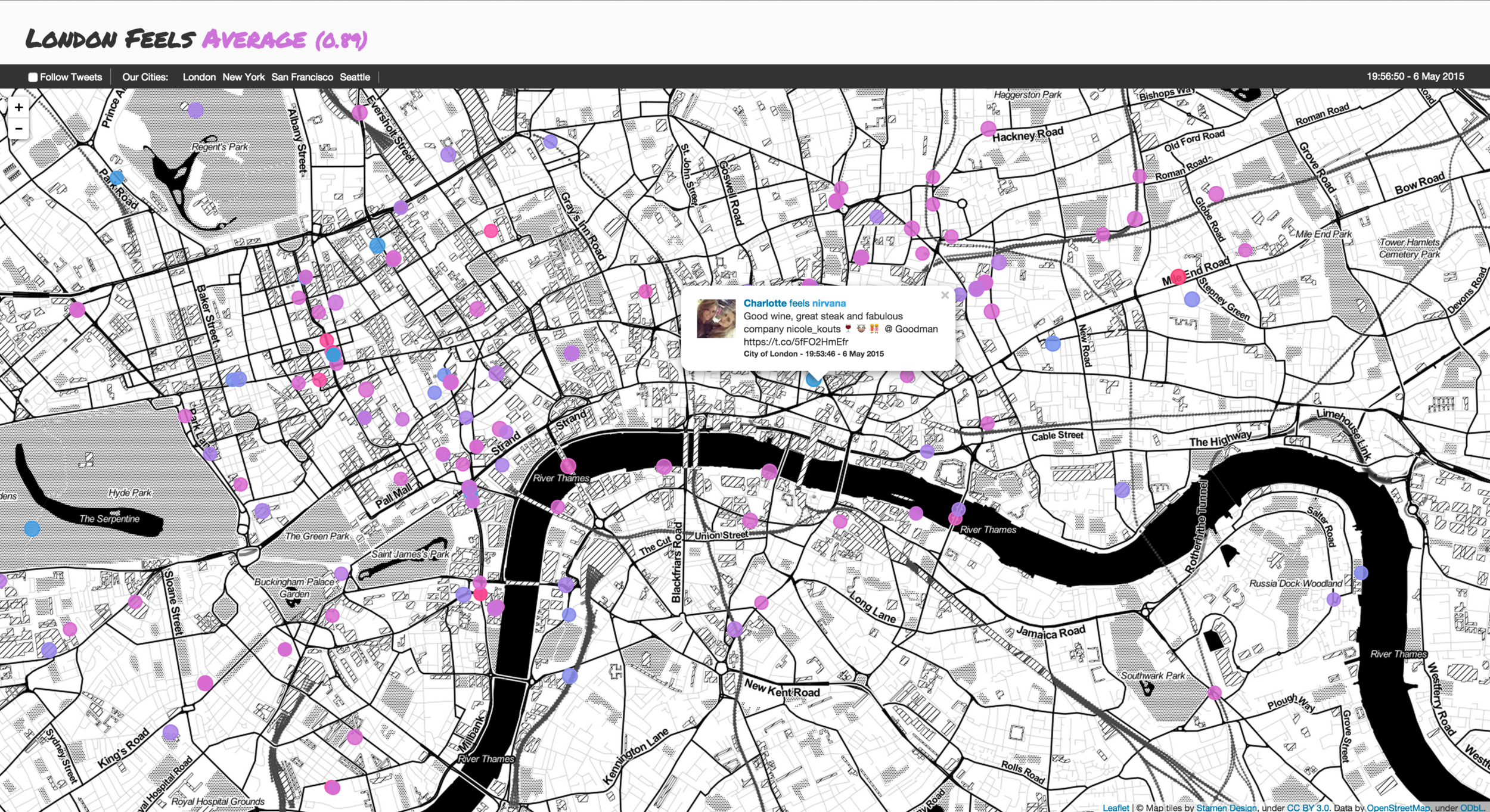 A screenshot of London feels, displaying London feeling, well, average. 