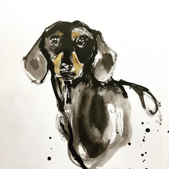 Tekkie-inkportrait of a dog not for sale