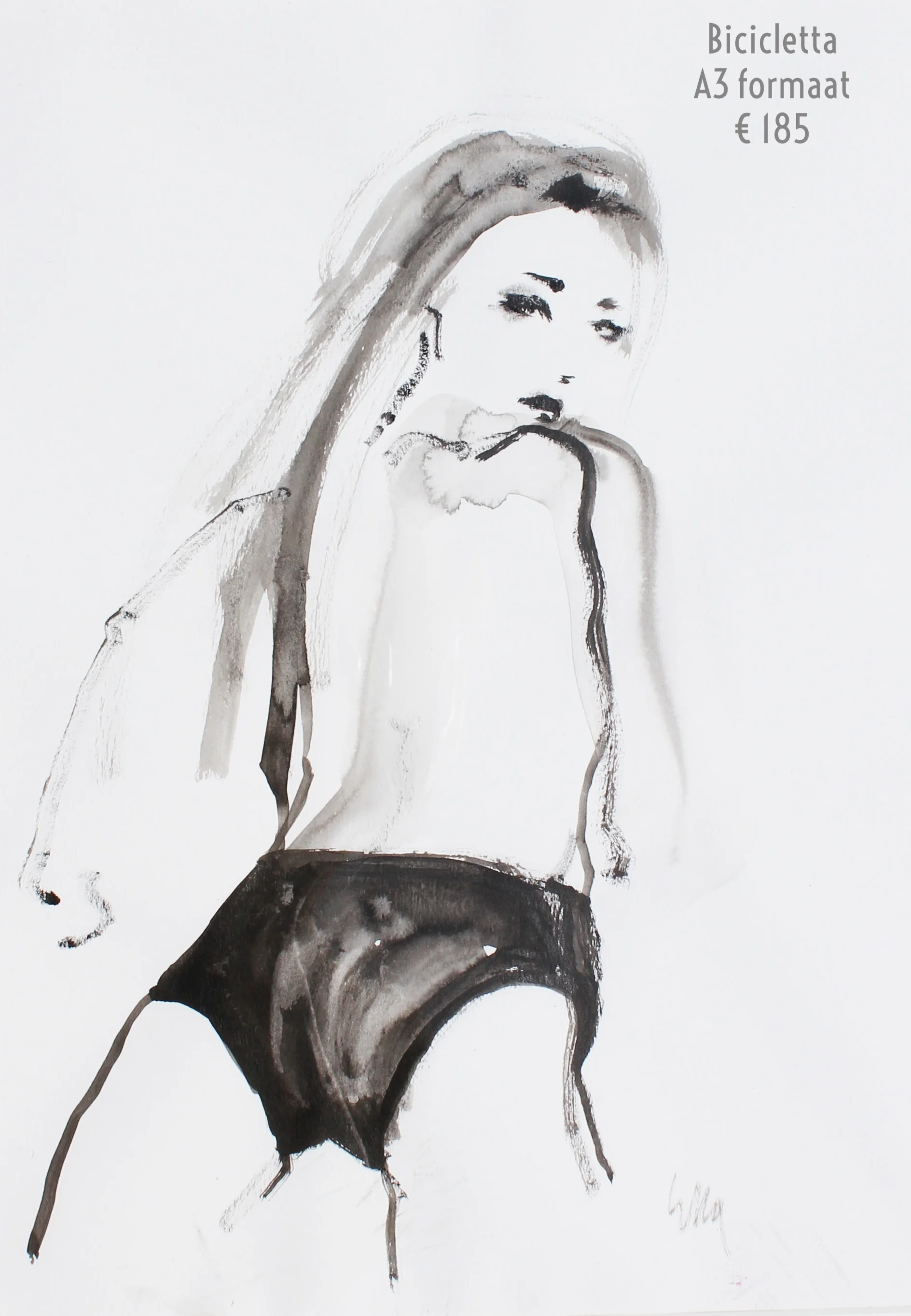 Bicicletta -A3 format- indian ink on 280 grs paper 175 euro