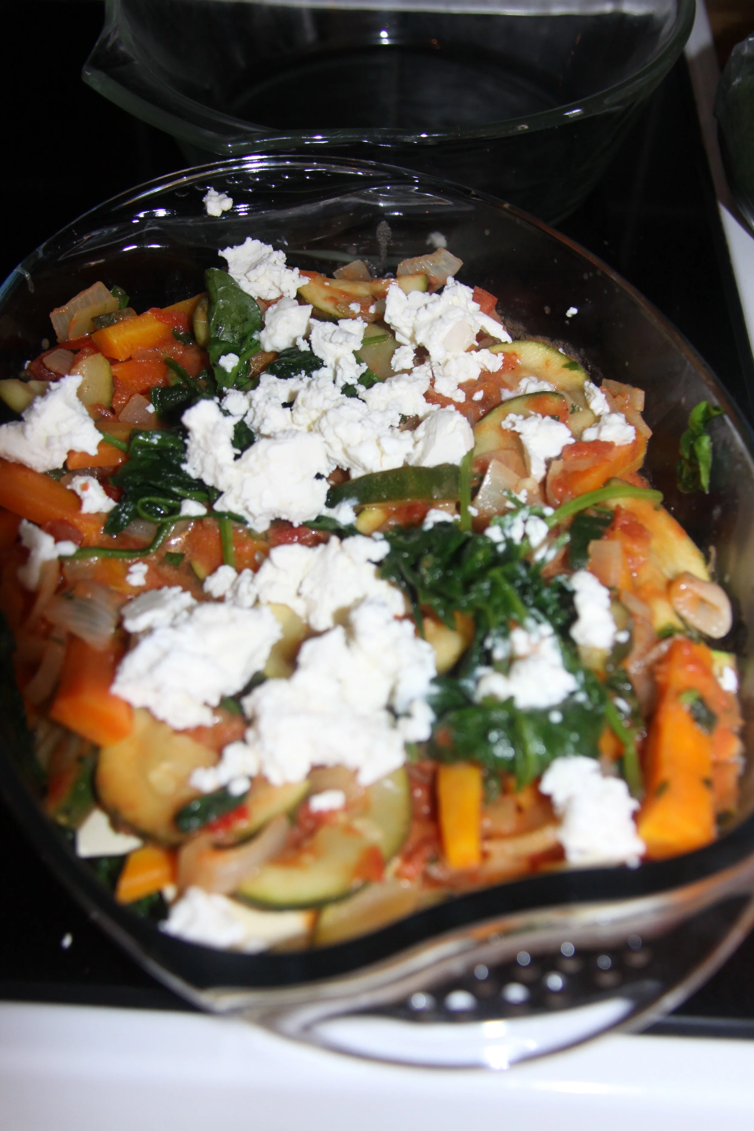 Vegetarlasagne under arbeid 