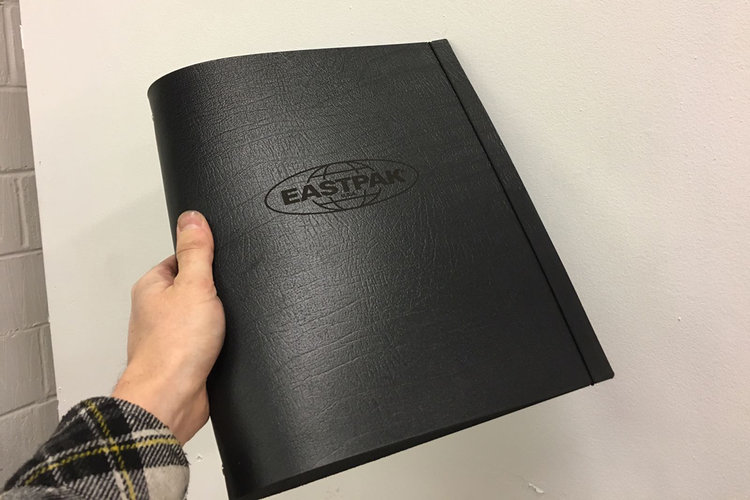 A4 black leather folio witt logo engraved