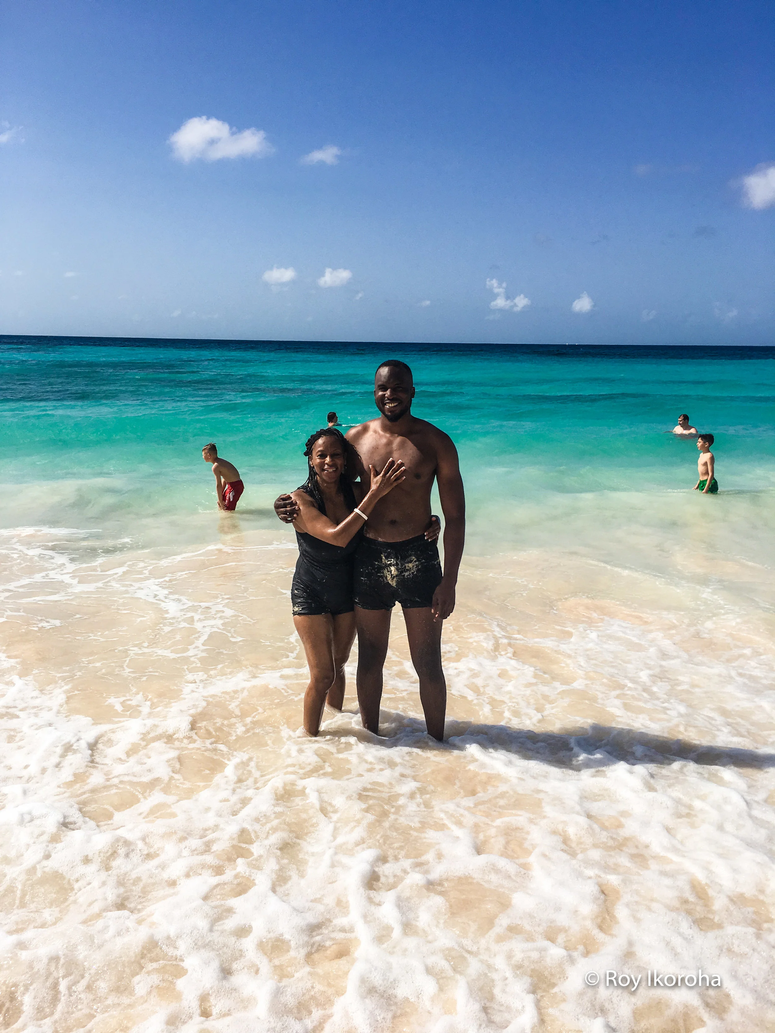 With my mother on Butterfly Beach, Barbados