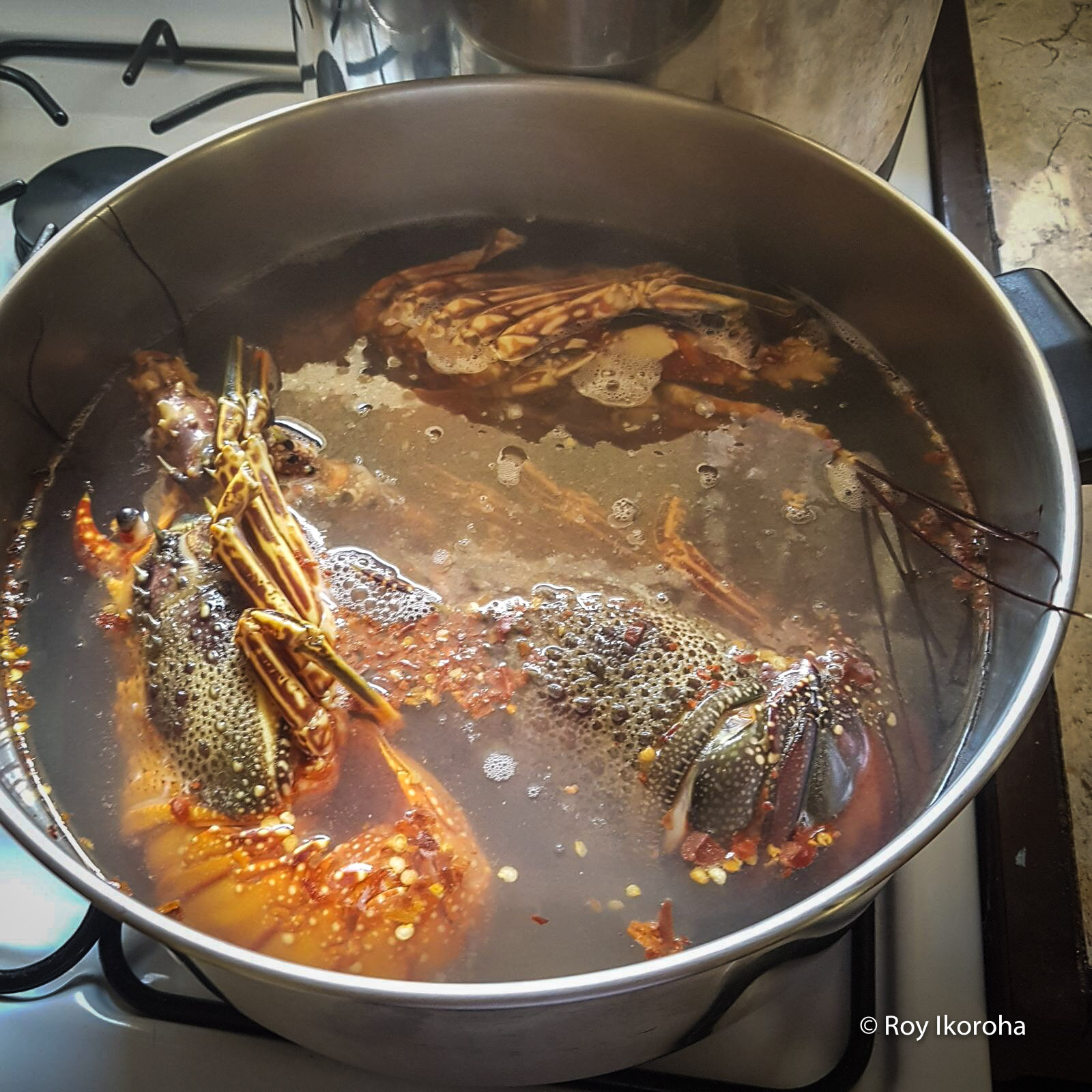 My mother and nan preparing the fish