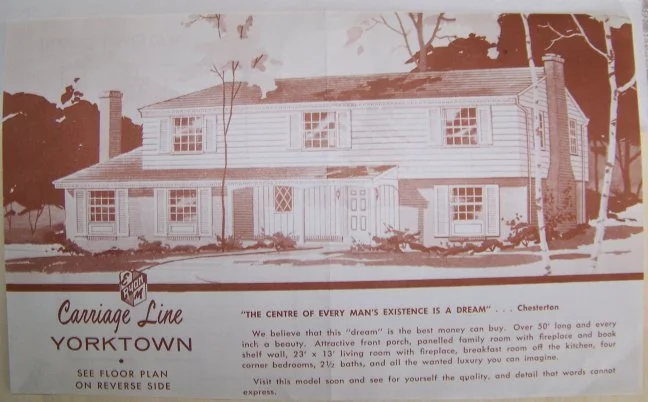 WAY BEFORE: Ryan Home brochure of the model home from 1963